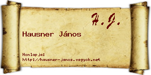 Hausner János névjegykártya